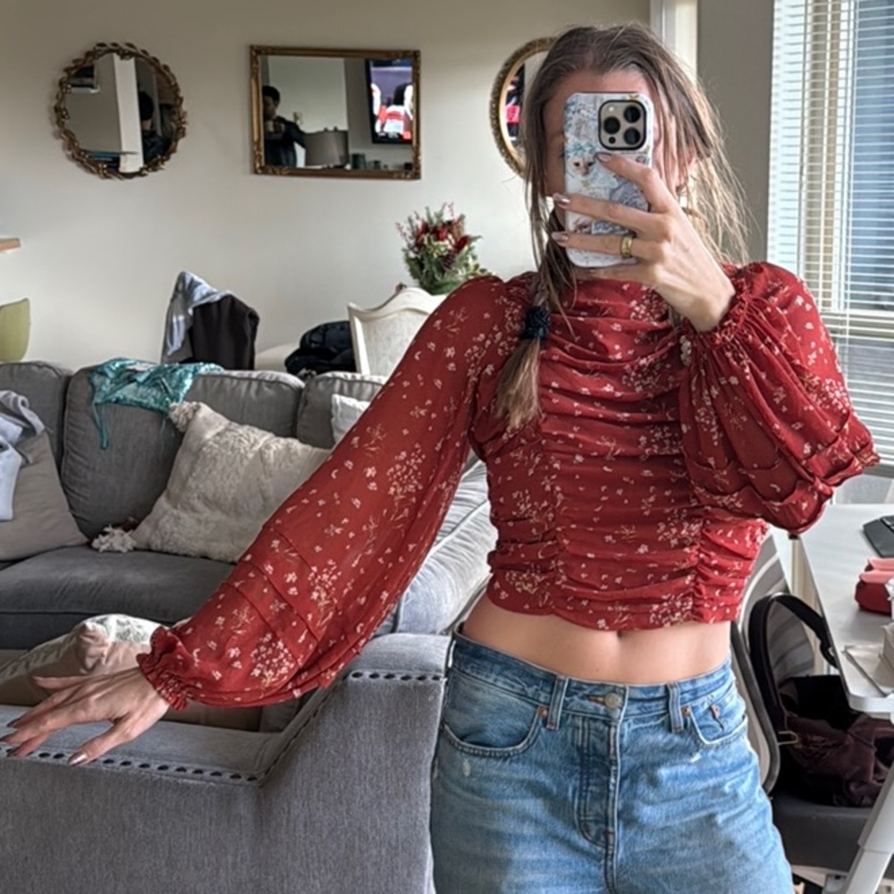 Free People Floral Blouse